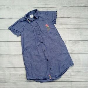 7 Tea Collection Embroidered Chambray Shirt Dress